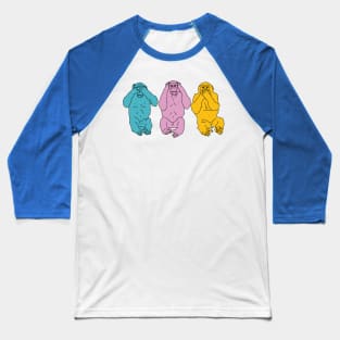 Los 3 Monos Sabios Baseball T-Shirt